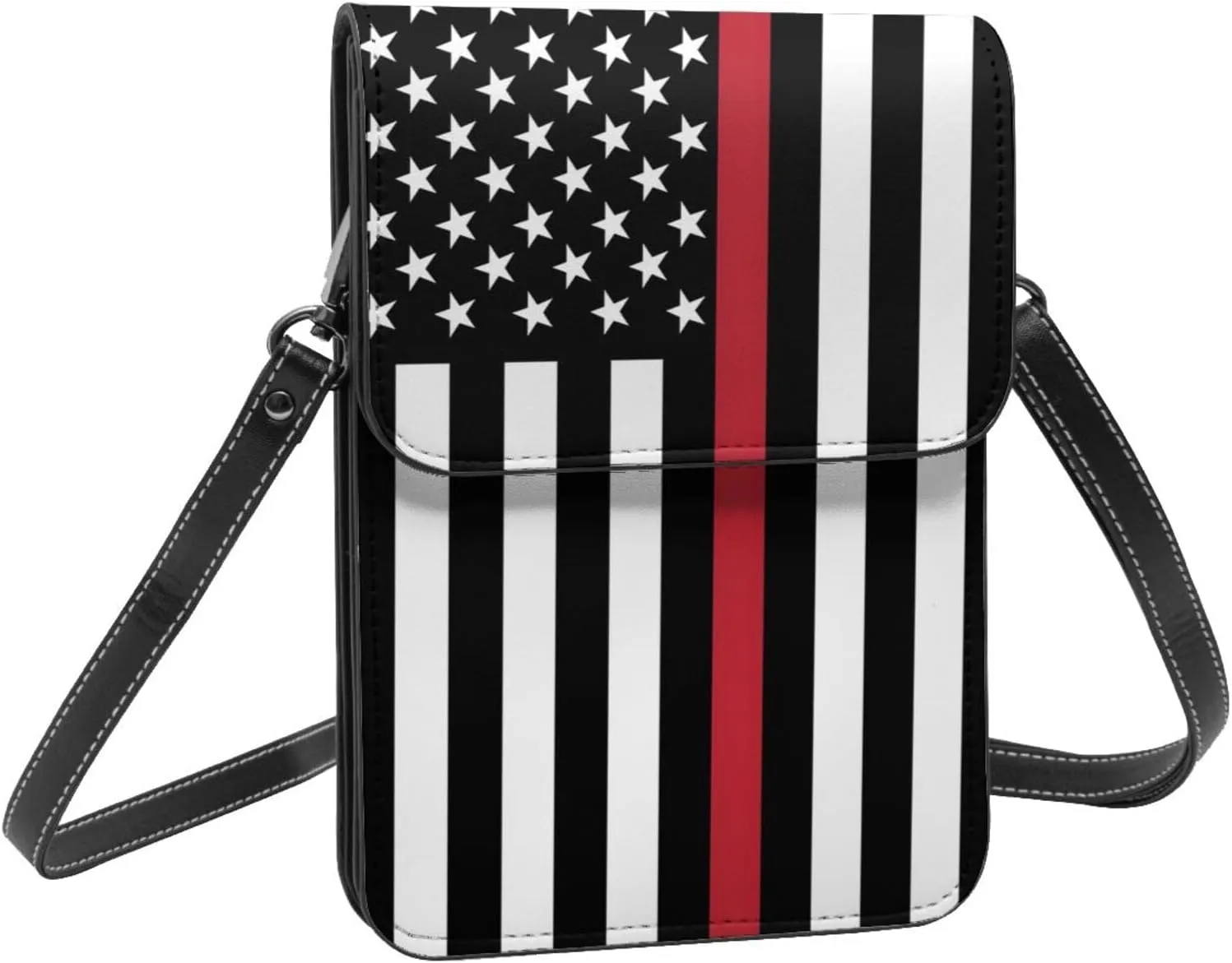 Black and White Cow Print Leather Crossbody Cell Phone Purse Small Wallet Bags Adjustable Phone Bag for Women