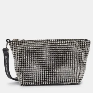 Black Crystal Embellished Heiress Wristlet Pouch