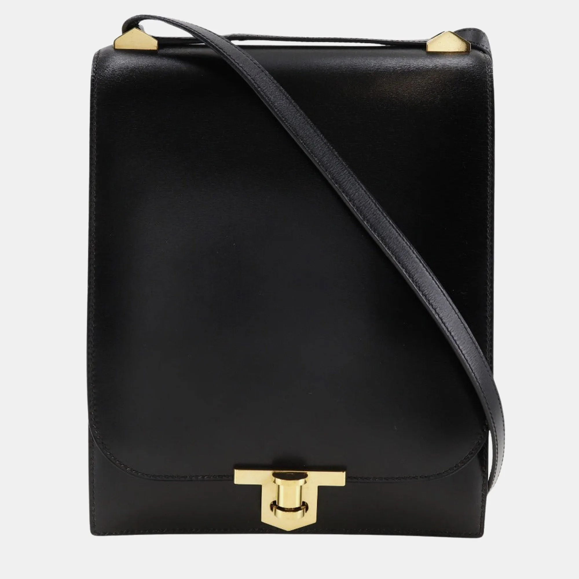 Black Leather Chaine d'Ancre Bag