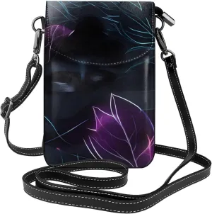 Black Mystery Women'S Crossbody Bag, Zipper Phone Wallet, Cute Purse, Shoulder Bag, Detachable Shoulder Strap