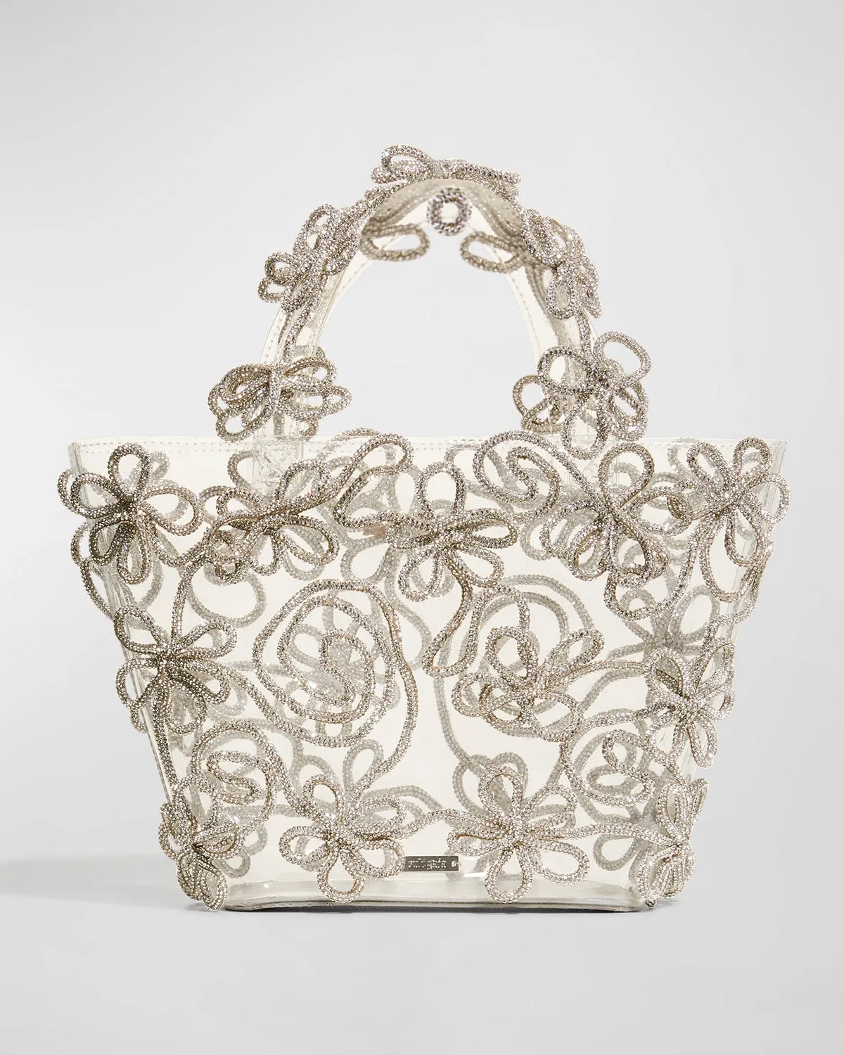 Bloom Embellished Clear Tote Bag