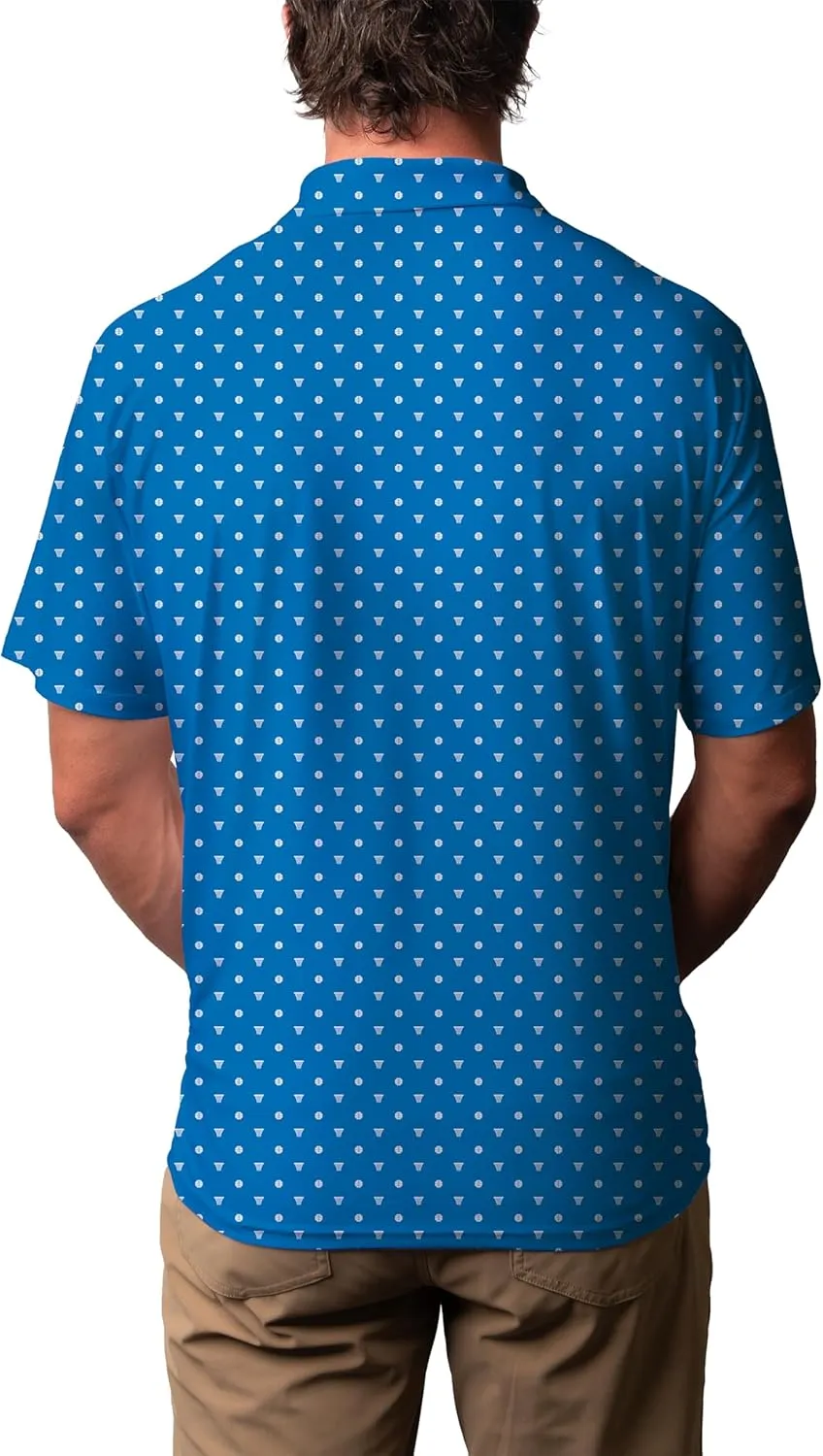 Blue 84 Men's NBA Officially Licensed Short Sleeve Performance Polo All Over Print Agile