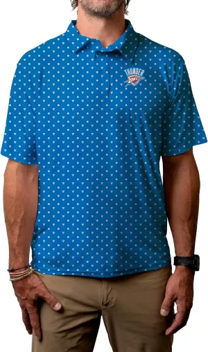 Blue 84 Men's NBA Officially Licensed Short Sleeve Performance Polo All Over Print Agile