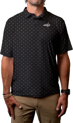 Blue 84 Men's NHL Officially Licensed Short Sleeve Performance Polo Strengthened All Over Print