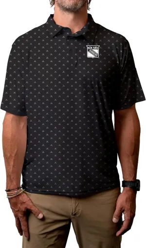 Blue 84 Men's NHL Officially Licensed Short Sleeve Performance Polo Strengthened All Over Print
