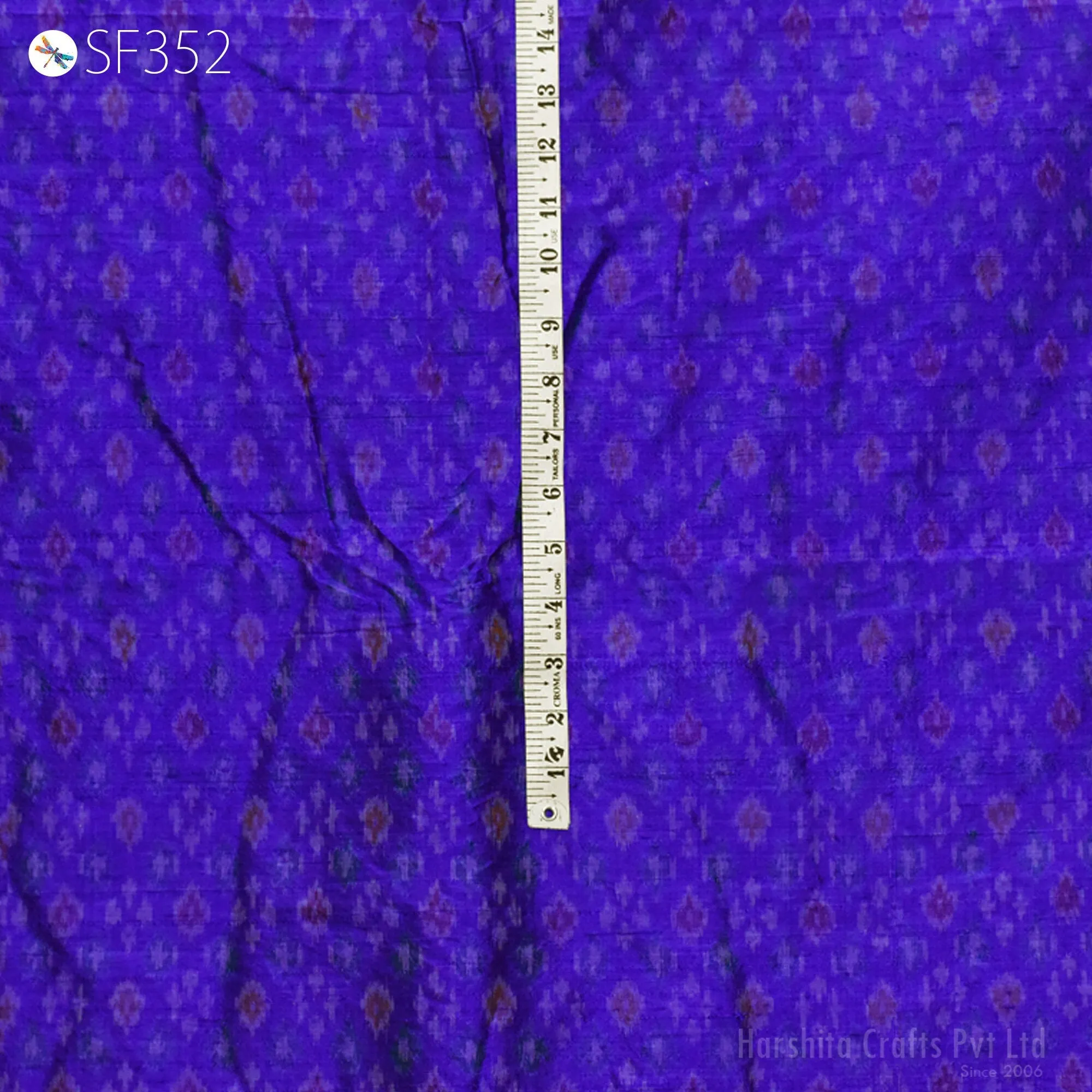 Blue Ikat Silk fabric by the Yard Pure Dupioni Indian Handwoven Wedding Bridesmaid Prom Dress Crafting Sewing Cushion Drapery Upholstery