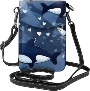 Blue Killer Whale Women'S Crossbody Bag, Zipper Phone Wallet, &Cute Purse, Shoulder Bag, Detachable Shoulder Strap