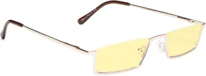 Blue Light Blocking Computer Reading Glasses - Half-rim Frame Yellow Tinted Lens