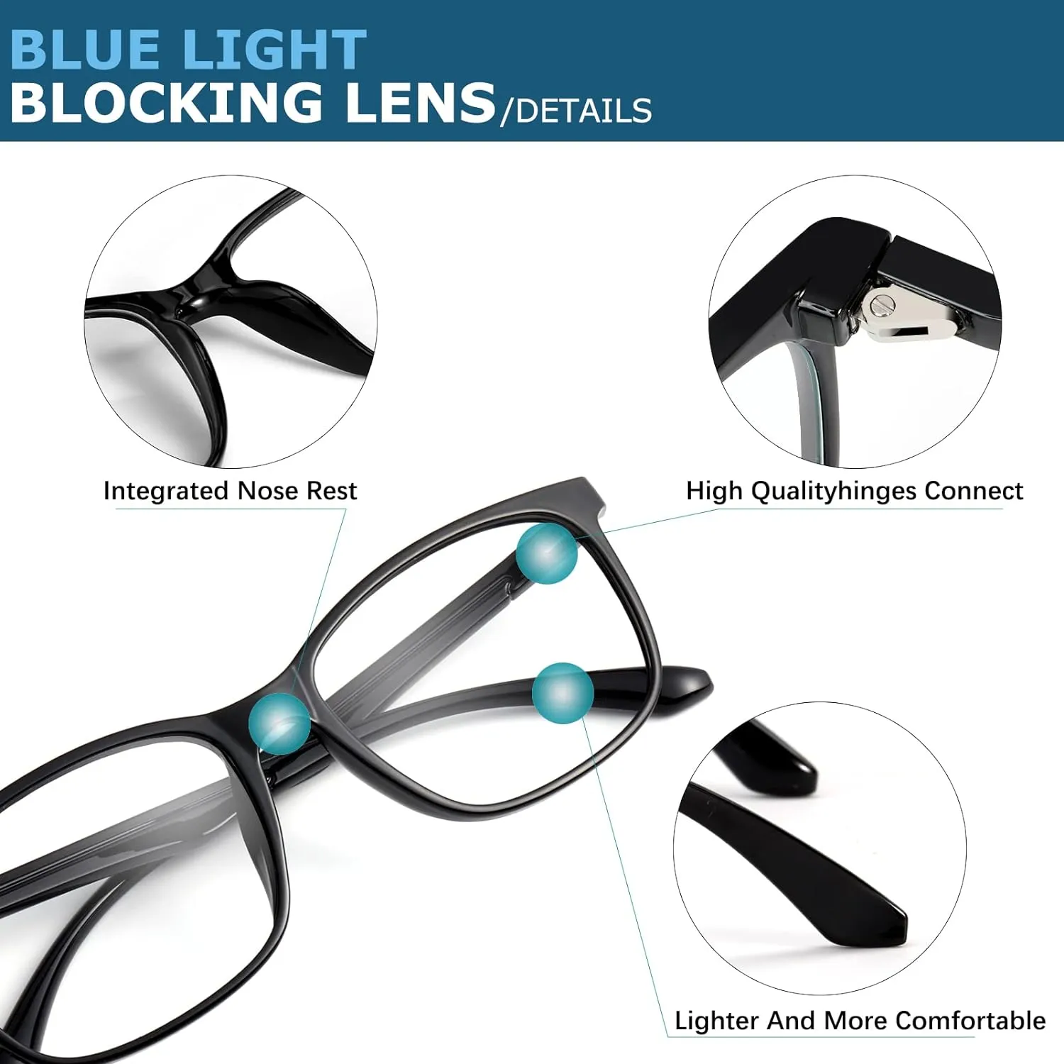 Blue-Light Blocking Glasses Computer Reading/Gaming/TV/Phones Glasses Fashion Anti Eyestrain UV Glasses for Women Men