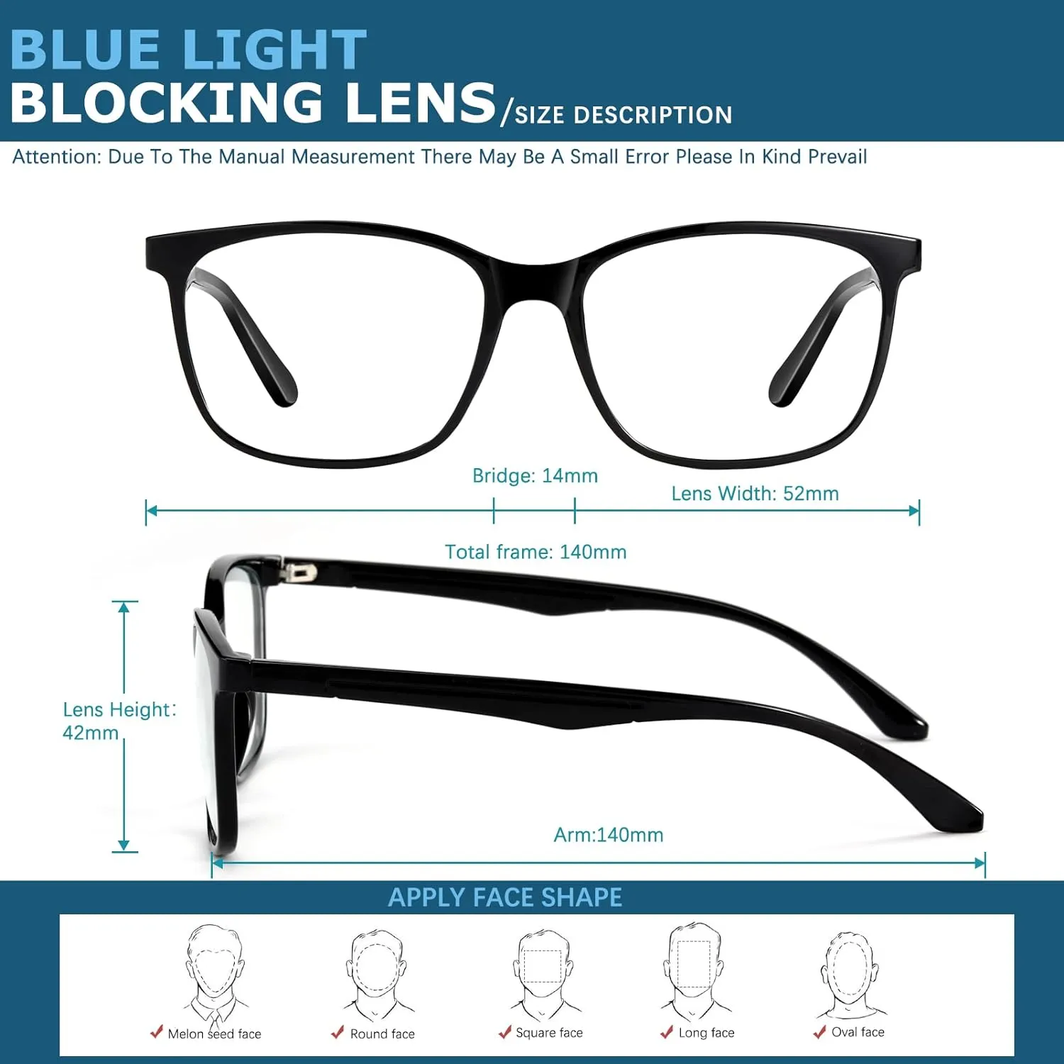 Blue-Light Blocking Glasses Computer Reading/Gaming/TV/Phones Glasses Fashion Anti Eyestrain UV Glasses for Women Men