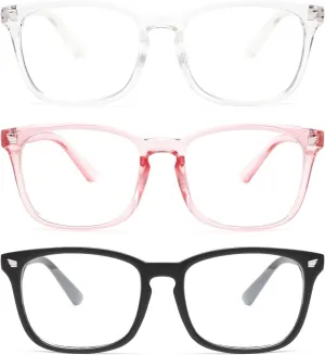 Blue Light Blocking Glasses - Fashion Square Fake Eyeglasses, Anti UV Ray Computer Gaming Glasses Blue Blockers for Women/Men
