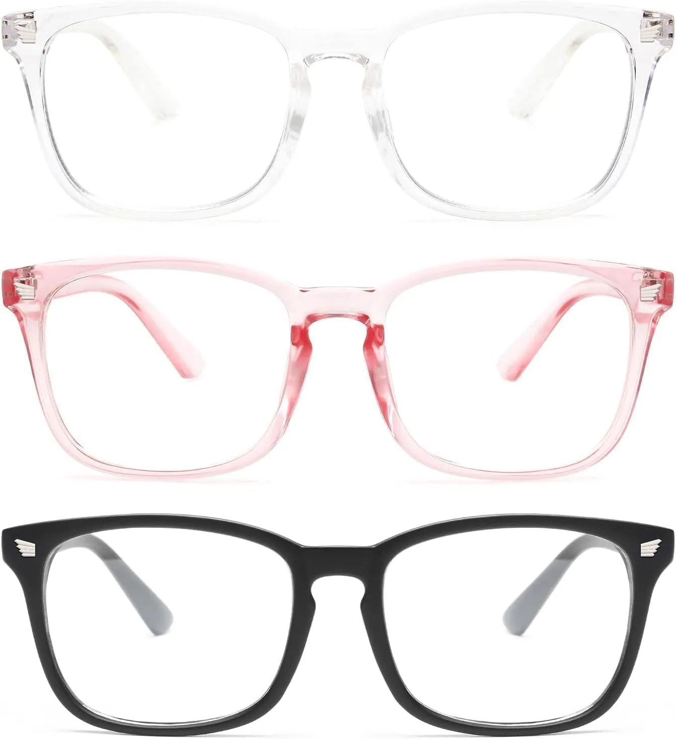 Blue Light Blocking Glasses - Fashion Square Fake Eyeglasses, Anti UV Ray Computer Gaming Glasses Blue Blockers for Women/Men
