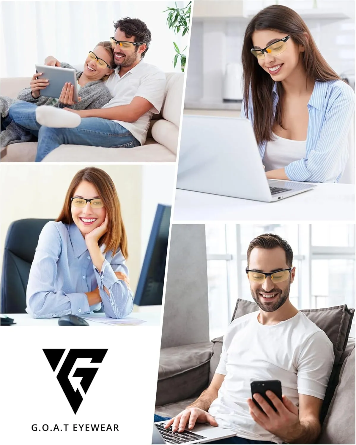 Blue Light Blocking Glasses for Men & Women, UV Protection, Blue Ray Screen Filter, Anti-Glare Coating