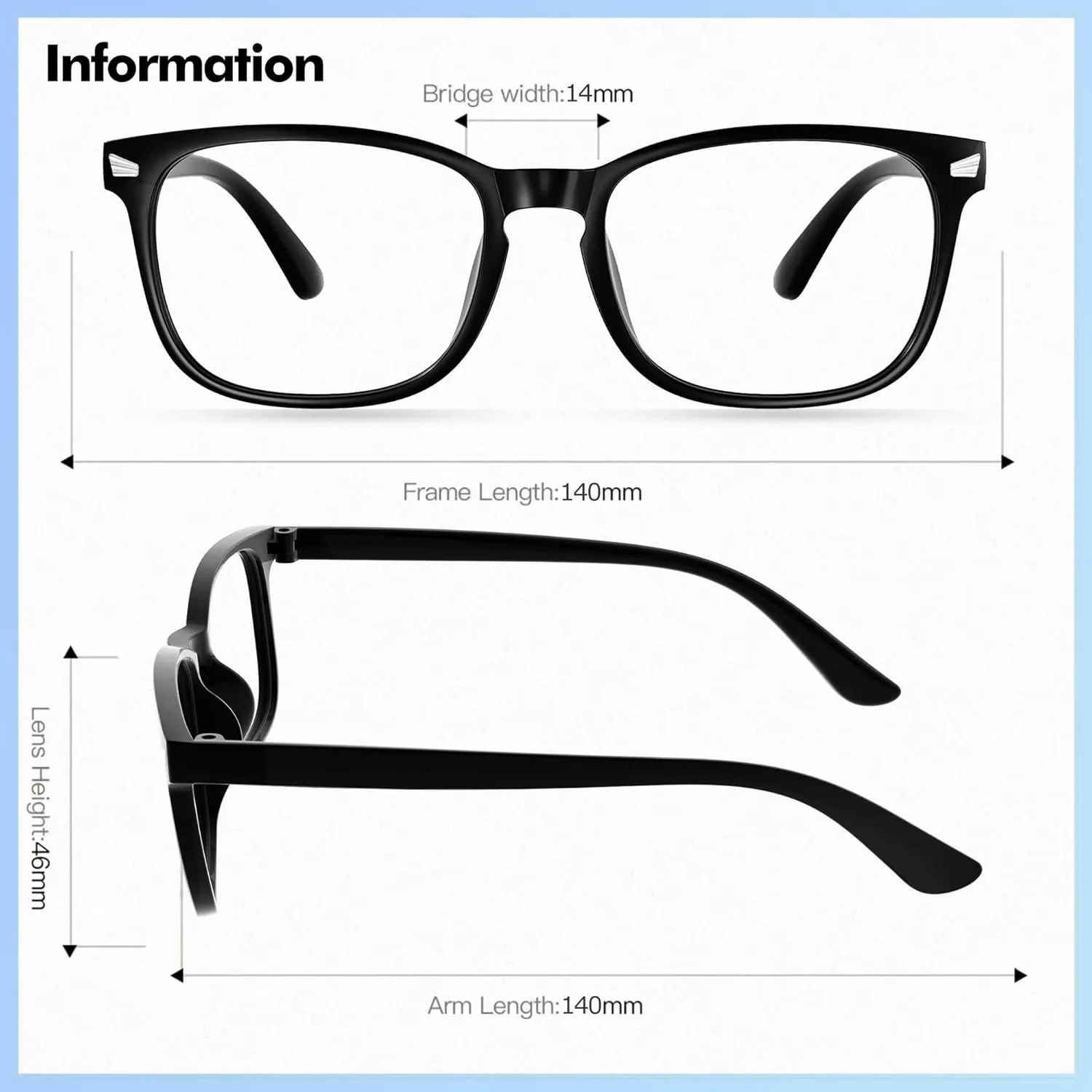 Blue Light Glasses for Woman Men | 99% Blue Light Blocking Glasses for Computer Gaming TV Phone Screen Square Frame | Anti Eyestrain & UV Glare Protection - 3 Pair