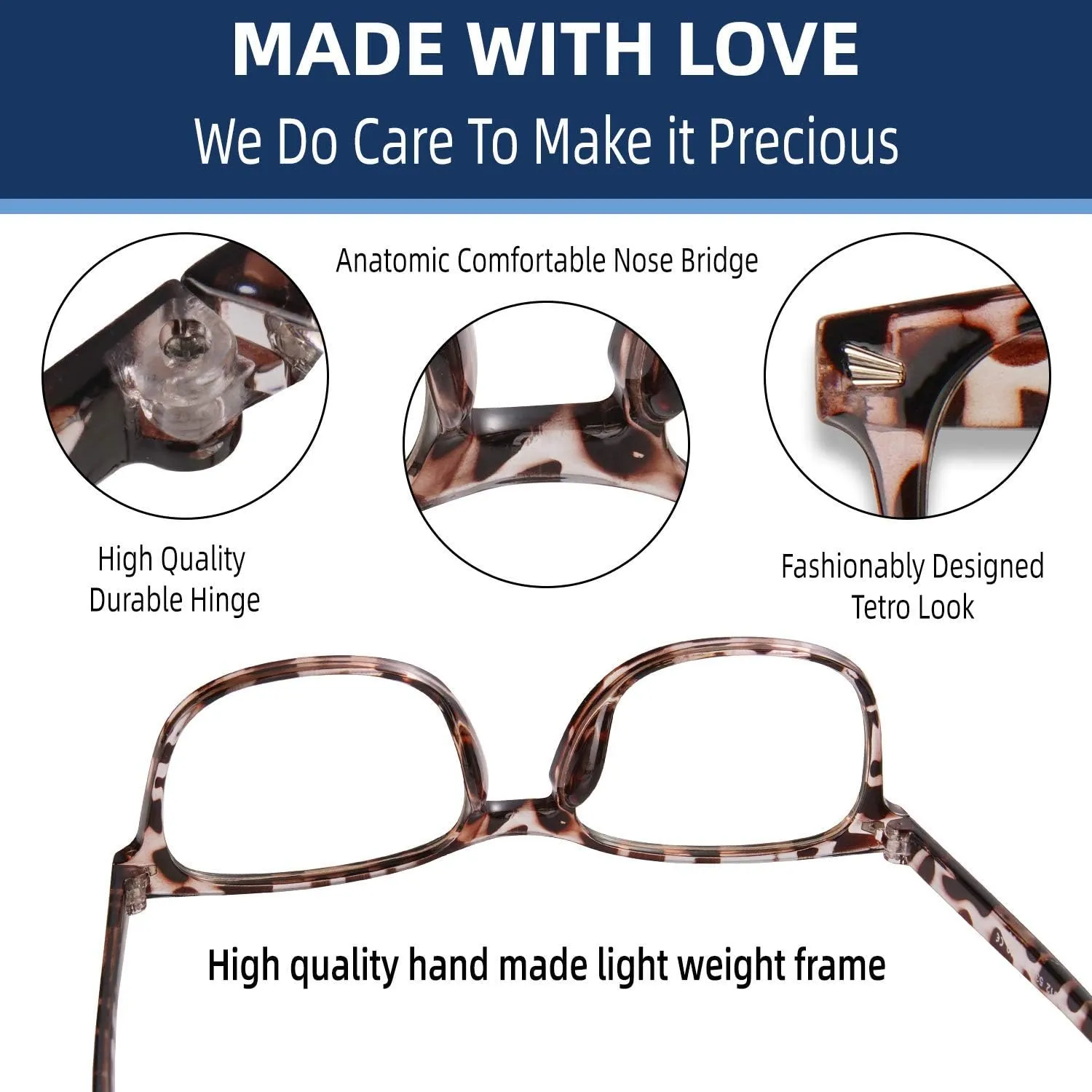 Blue Light Glasses for Woman Men | 99% Blue Light Blocking Glasses for Computer Gaming TV Phone Screen Square Frame | Anti Eyestrain & UV Glare Protection - 5 Pair