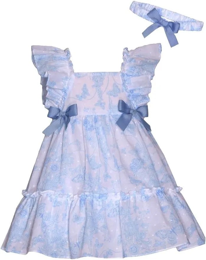 Bonnie Jean Baby Girls 3M-4T Ruffle Sleeve Bow Front Dress and Headband