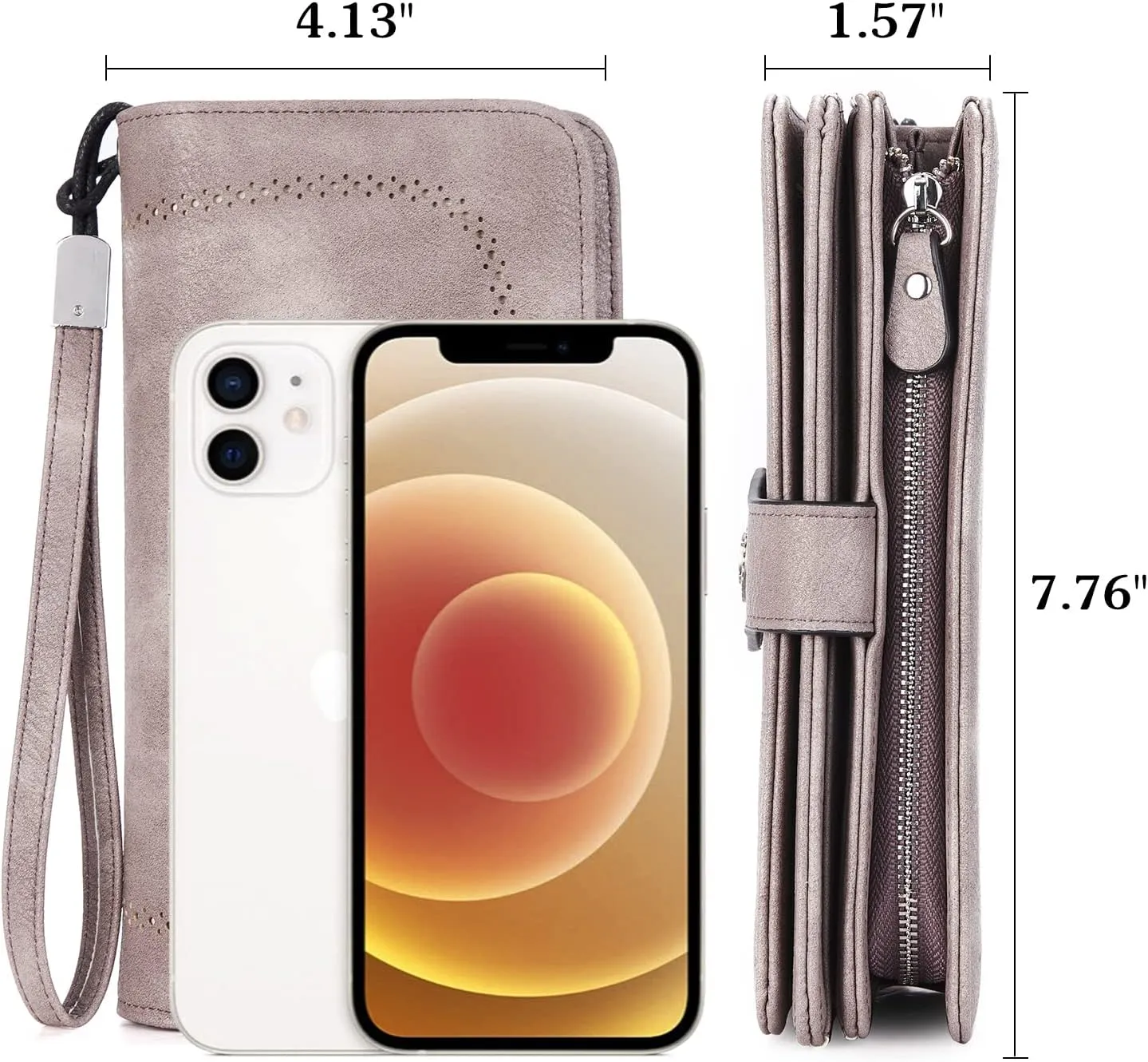 BOSTANTEN Leather Wallet for Women RFID Blocking Zip Around Credit Cards Holder Phone Clutch
