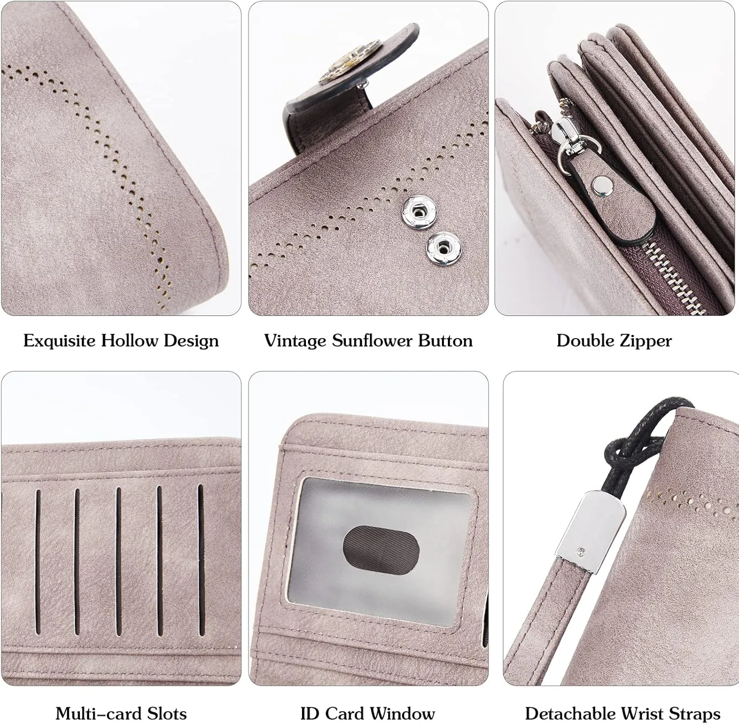 BOSTANTEN Leather Wallet for Women RFID Blocking Zip Around Credit Cards Holder Phone Clutch