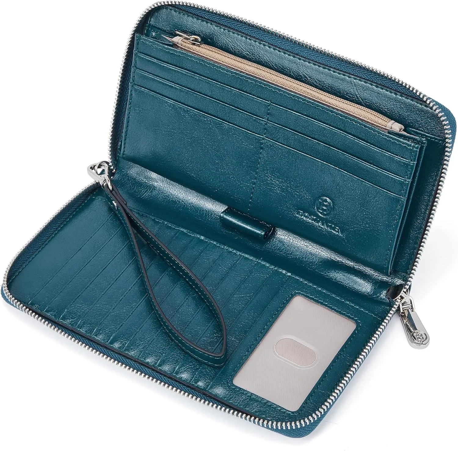 BOSTANTEN Leather Wallet for Women RFID Blocking Zip Around Credit Cards Holder Phone Clutch