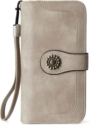 BOSTANTEN Leather Wallet for Women RFID Blocking Zip Around Credit Cards Holder Phone Clutch