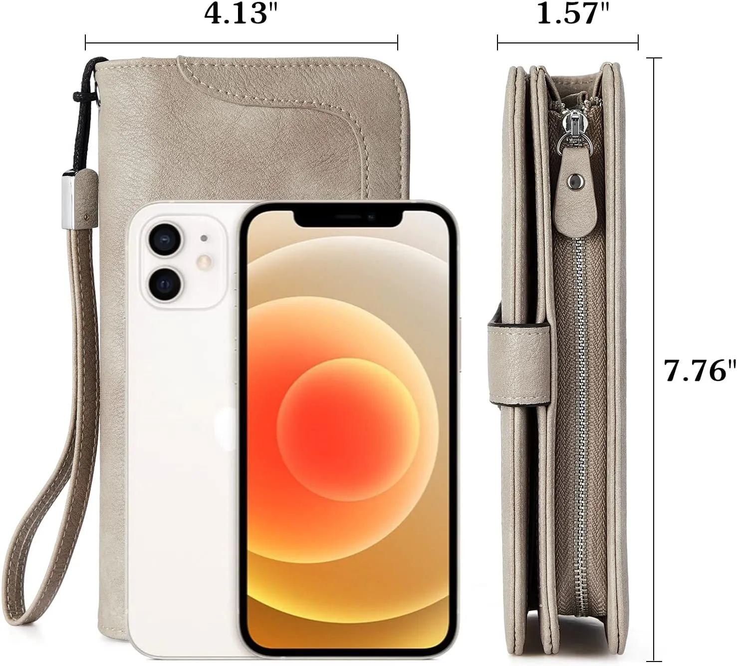 BOSTANTEN Leather Wallet for Women RFID Blocking Zip Around Credit Cards Holder Phone Clutch