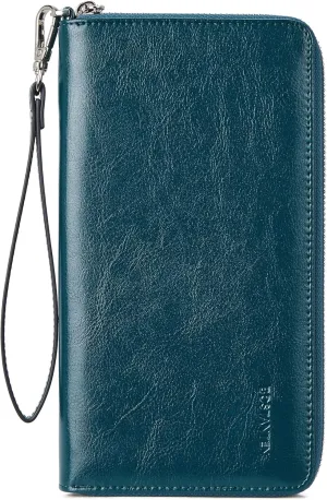 BOSTANTEN Leather Wallet for Women RFID Blocking Zip Around Credit Cards Holder Phone Clutch