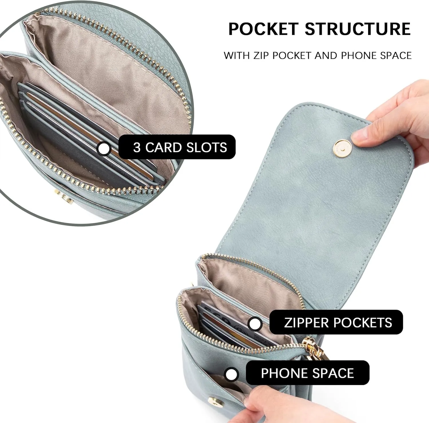 BOSTANTEN Vegan Leather Small Crossbody Bags for Women Designer Cell Phone Bag Wallet Purses Adjustable Strap
