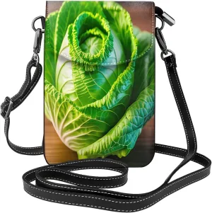 Bright Cabbage Print crossbody cell phone purse for women,trendy mini handbag with credit card slots