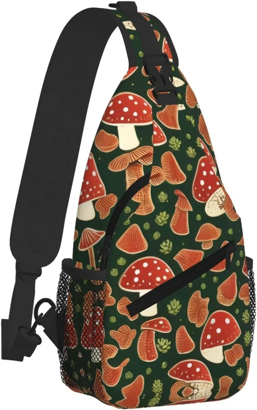 Bright Mushroom Art Print Cross Chest Bag Diagonally For Short-Distance Travel And Daily Use