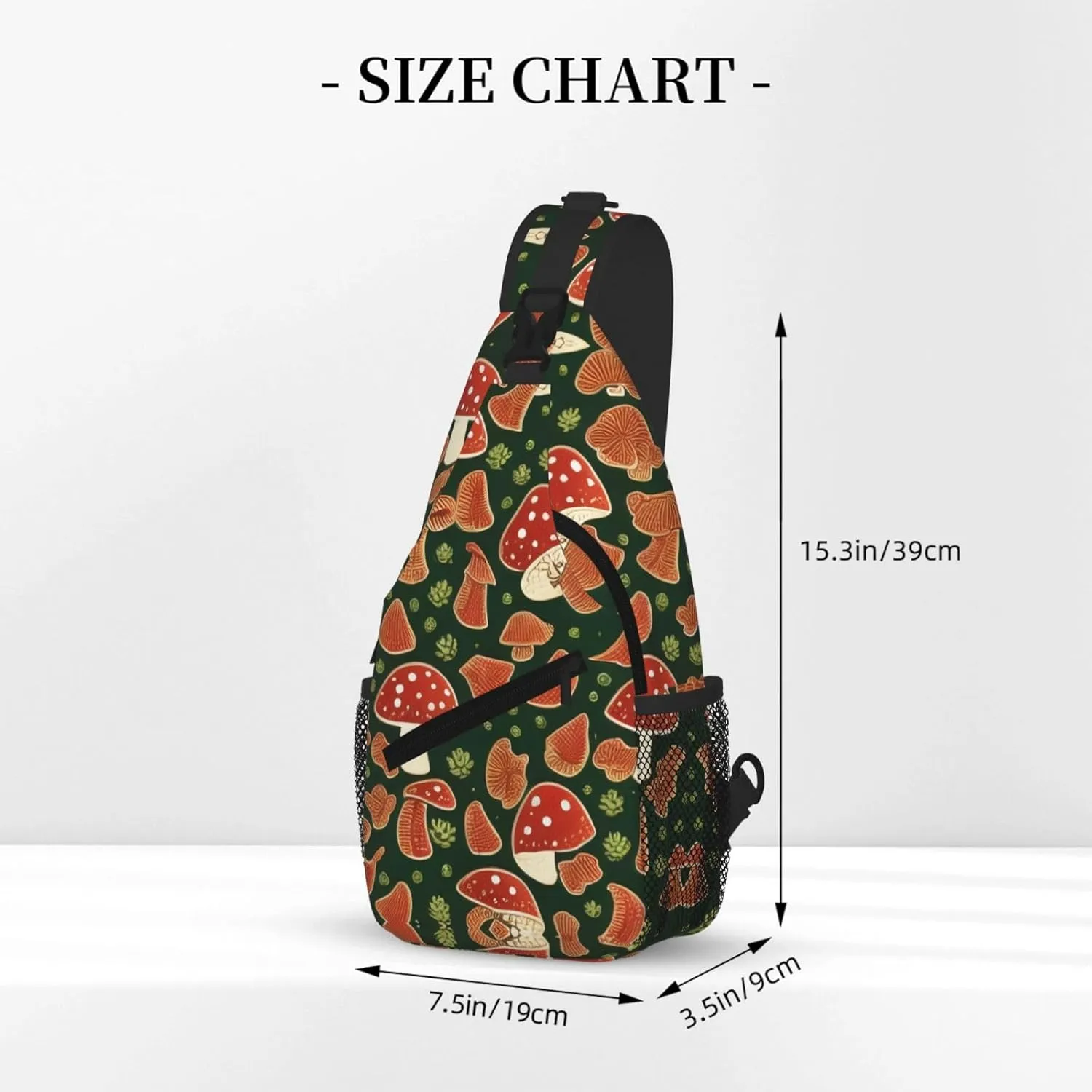 Bright Mushroom Art Print Cross Chest Bag Diagonally For Short-Distance Travel And Daily Use