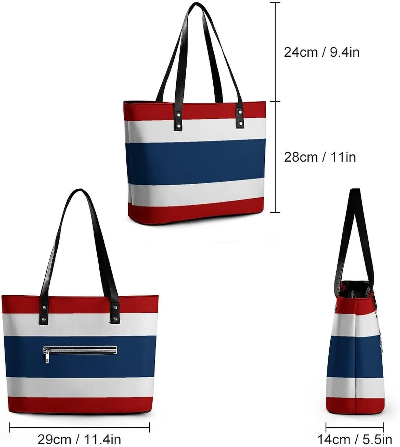 Brittany French Flag Leather Tote Handbag Women Ideal for Casual Outings and Work