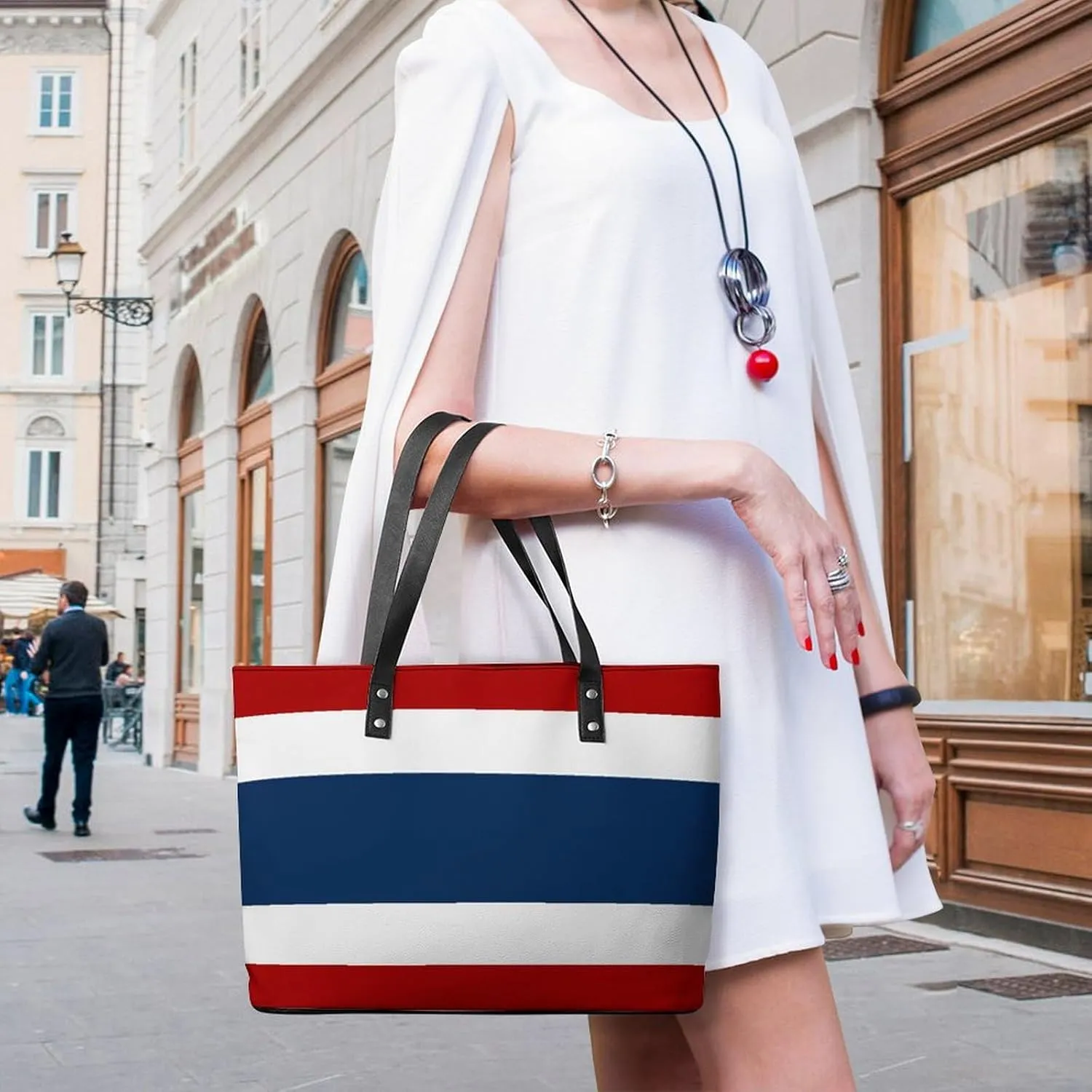 Brittany French Flag Leather Tote Handbag Women Ideal for Casual Outings and Work