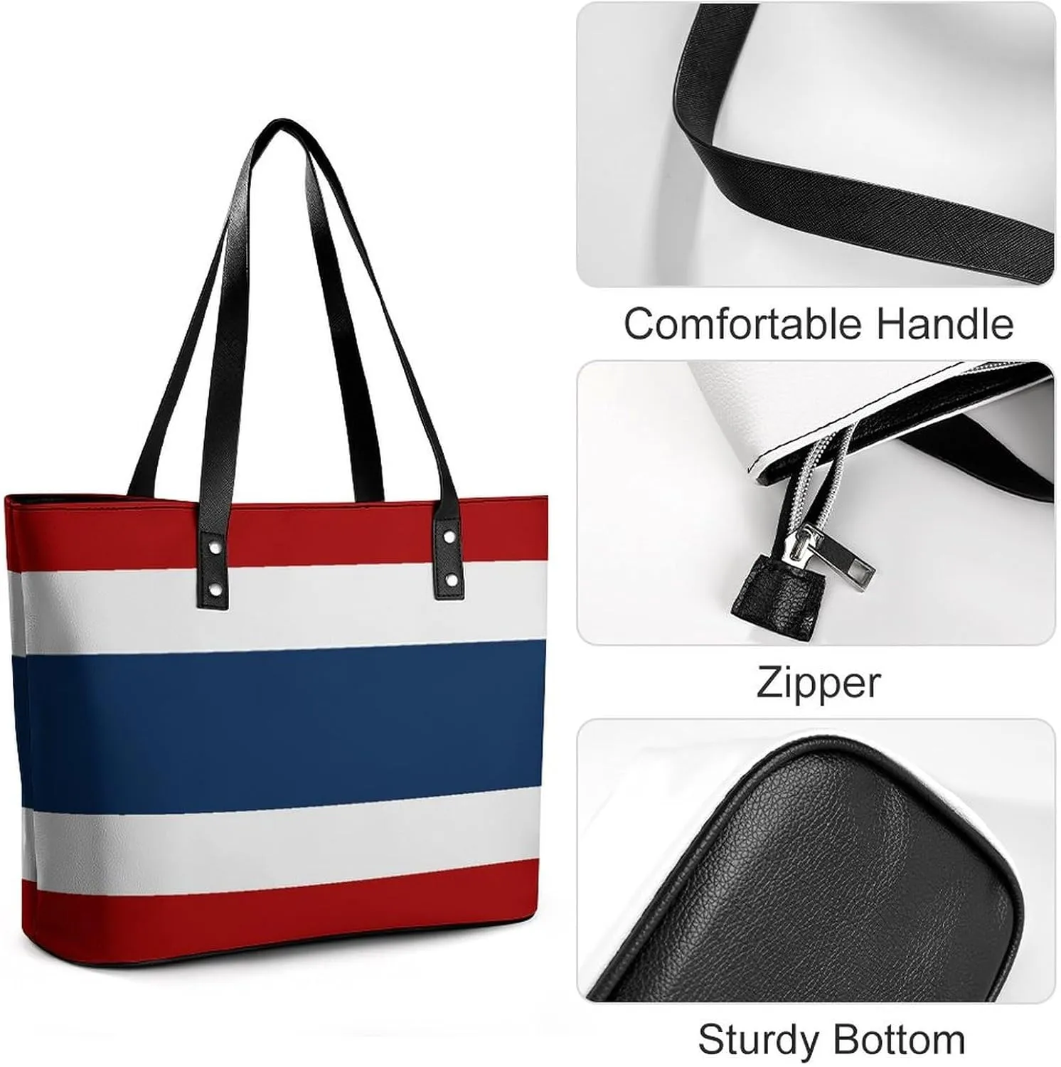 Brittany French Flag Leather Tote Handbag Women Ideal for Casual Outings and Work