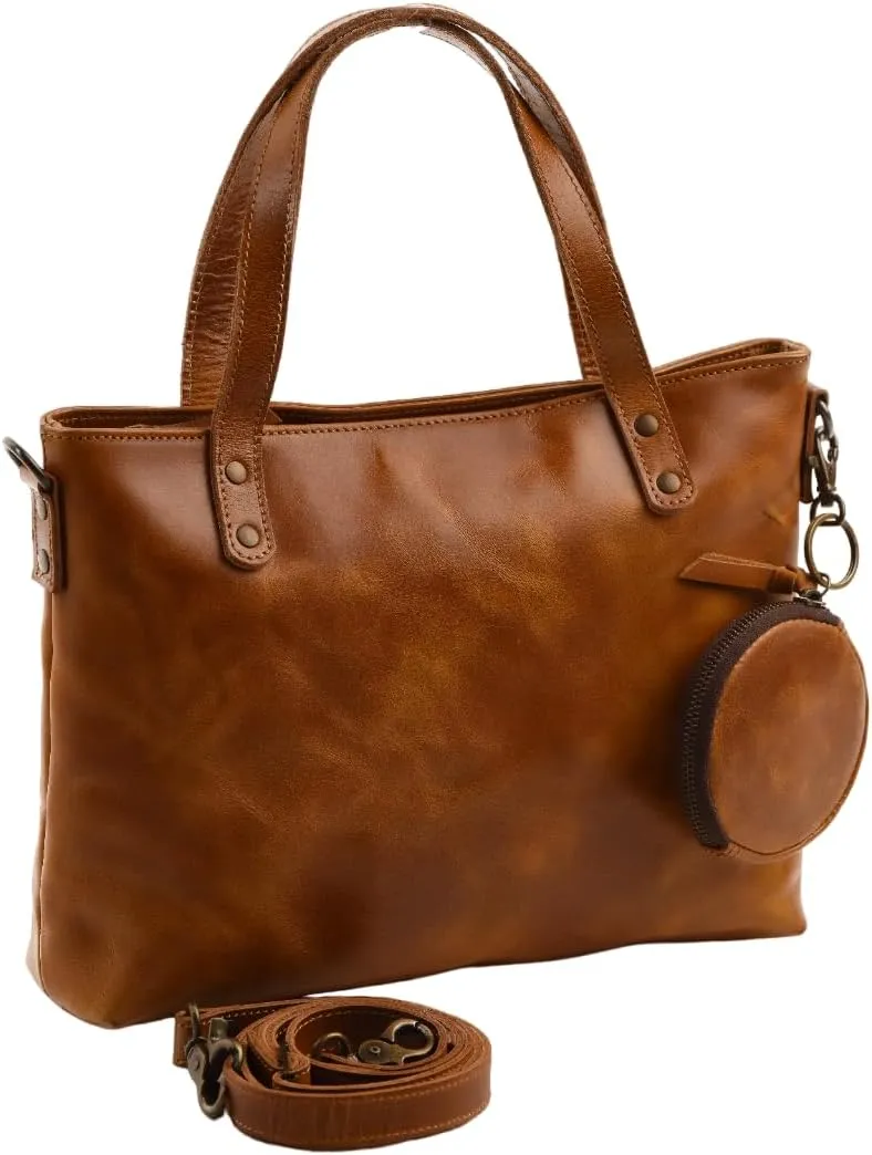 Buffalo Leather Tote Bag Women's Handbags Purse Wallet Crossbody Bags, Small