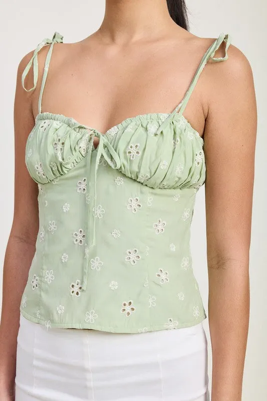 BUSTIER TOP WITH SHOULDER TIES