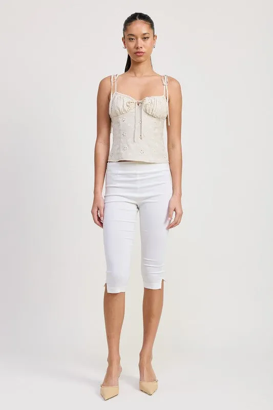 BUSTIER TOP WITH SHOULDER TIES
