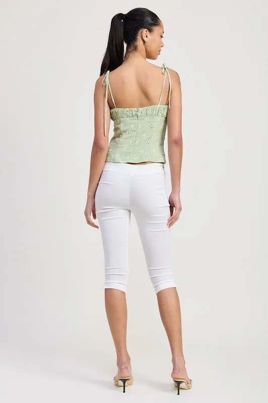 BUSTIER TOP WITH SHOULDER TIES