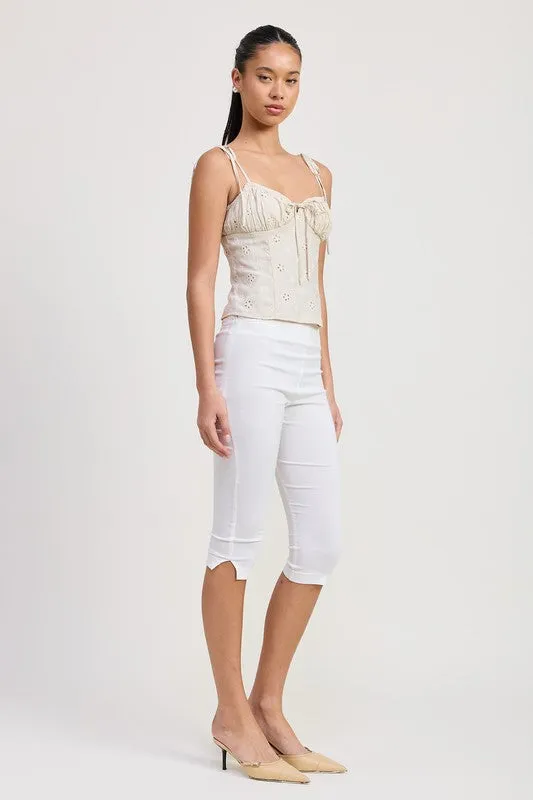 BUSTIER TOP WITH SHOULDER TIES
