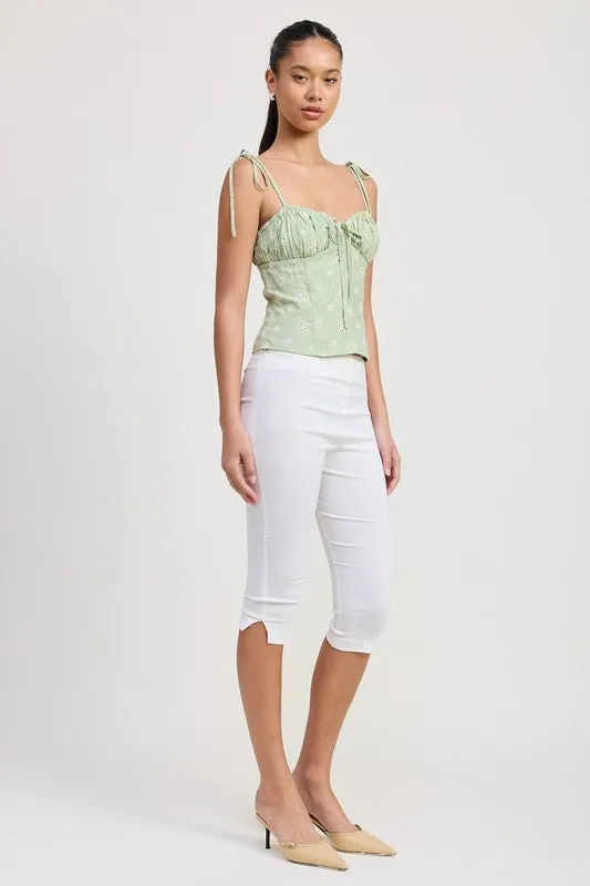 BUSTIER TOP WITH SHOULDER TIES