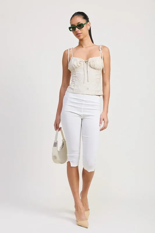 BUSTIER TOP WITH SHOULDER TIES