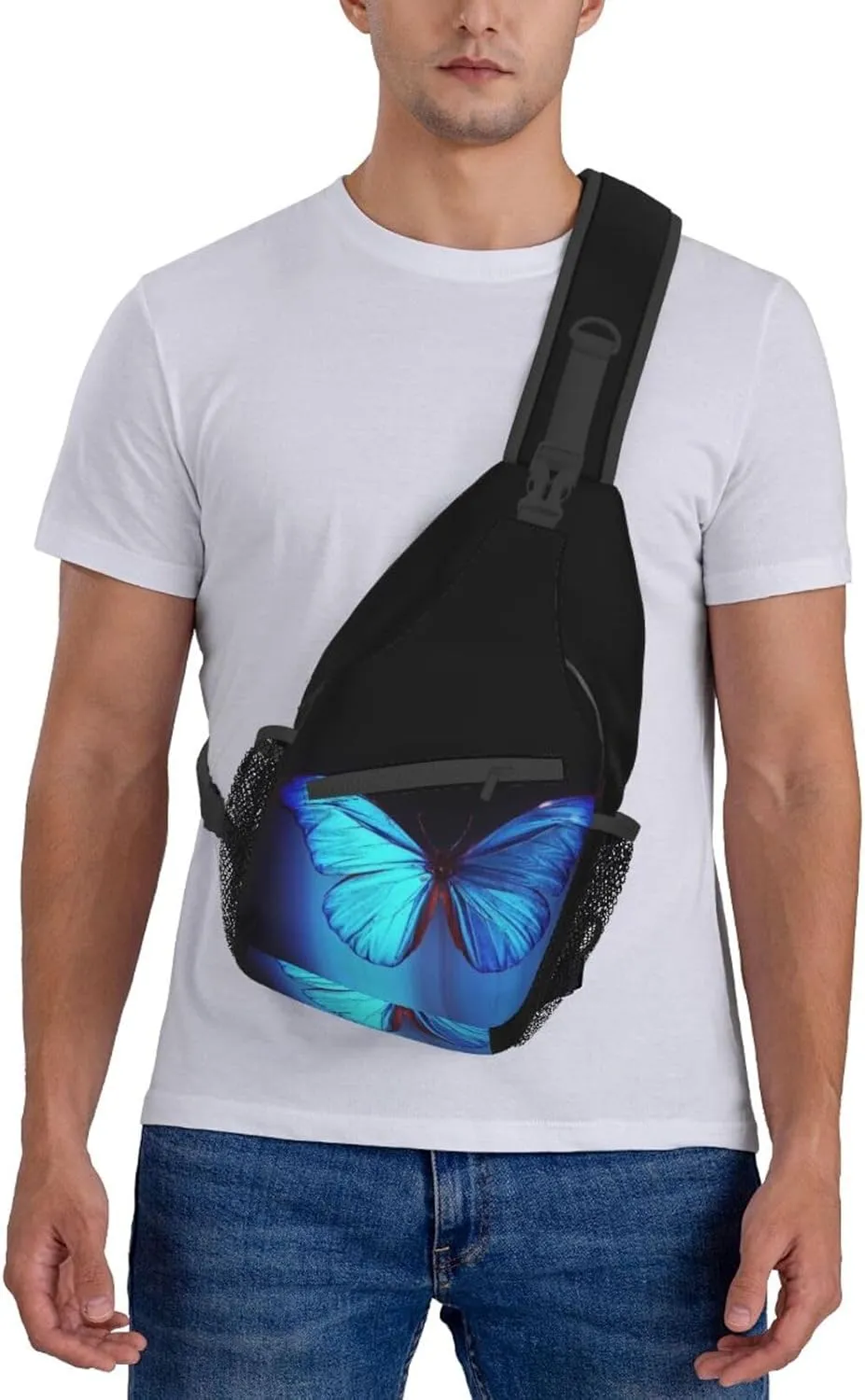 Butterfly Crossbody Bag Women Shoulder Bag Backpack Cute Sling Bag Chest Casual Daypack for Outdoor