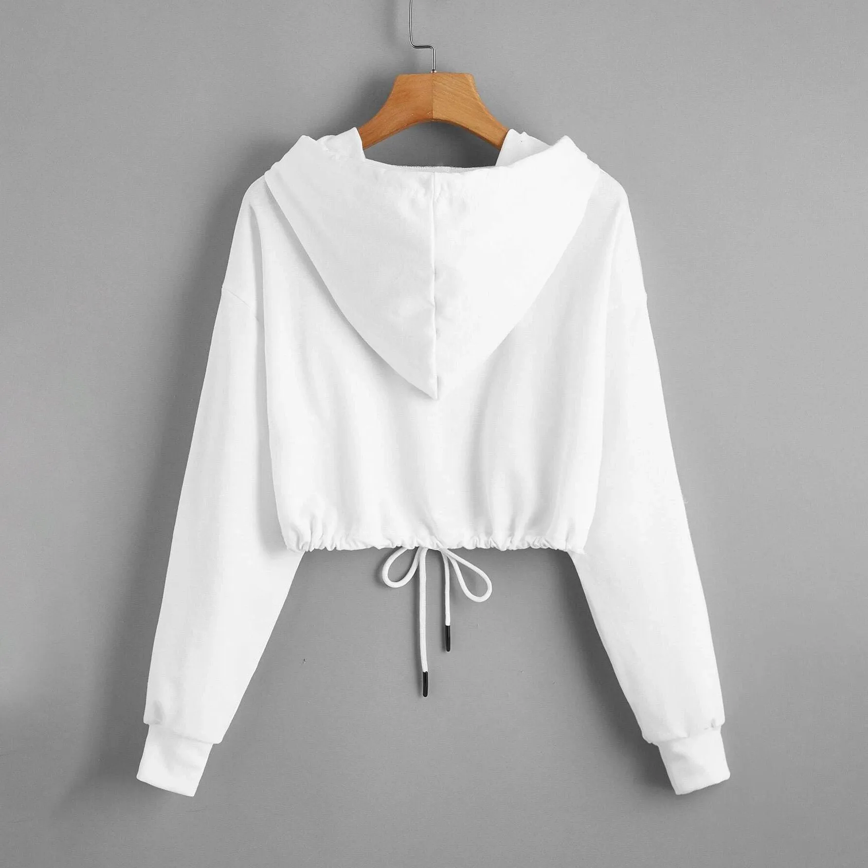 Butterfly Print Drawstring Hem Hoodie