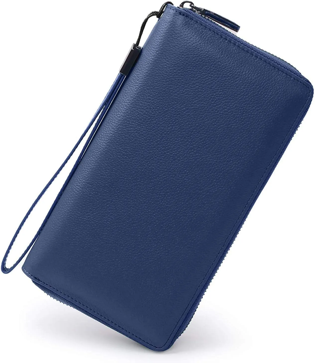 Bveyzi Women RFID Blocking Wallet Leather Zip Around Phone Clutch Large Capacity Ladies Travel Purse Wristlet