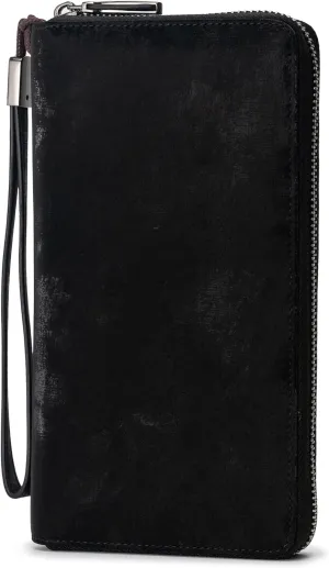 Bveyzi Women RFID Blocking Wallet Leather Zip Around Phone Clutch Large Capacity Ladies Travel Purse Wristlet