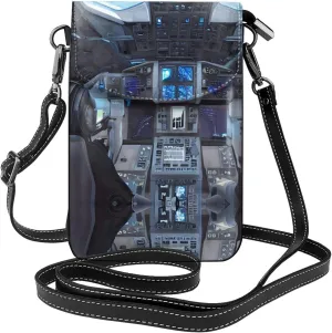 Cabin of the Future Small Phone Wallet - Versatile everyday shoulder and crossbody bag with adjustable strap and card slots