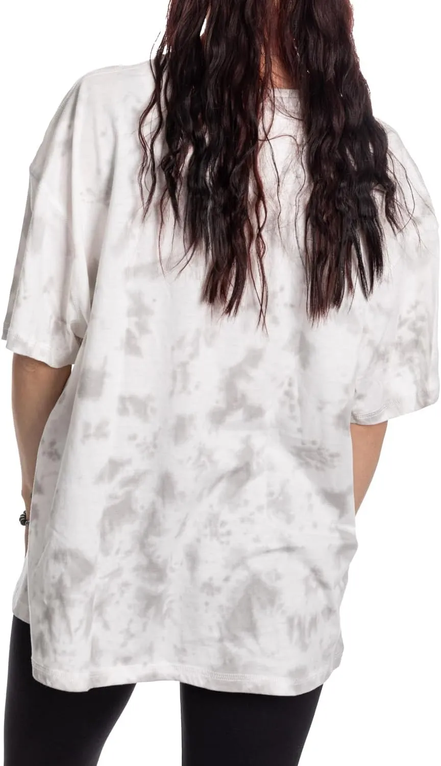 Calhoun NHL Womens Oversized Loose Fit Drop Shoulder Tie Dye Crewneck Short Sleeve T-Shirt