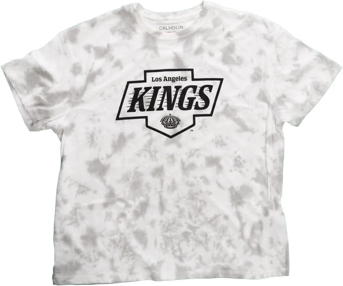 Calhoun NHL Womens Oversized Loose Fit Drop Shoulder Tie Dye Crewneck Short Sleeve T-Shirt