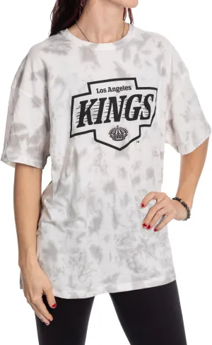Calhoun NHL Womens Oversized Loose Fit Drop Shoulder Tie Dye Crewneck Short Sleeve T-Shirt
