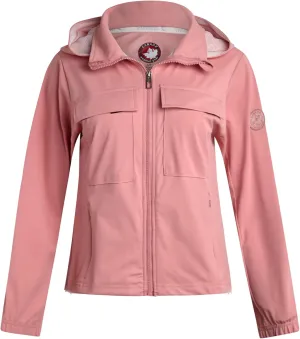 CANADA WEATHER GEAR Women's Softshell Jacket - Full Zip Up Hoodie Coat with Pockets and Adjustable Bungee Cord (Sizes: S-2XL)