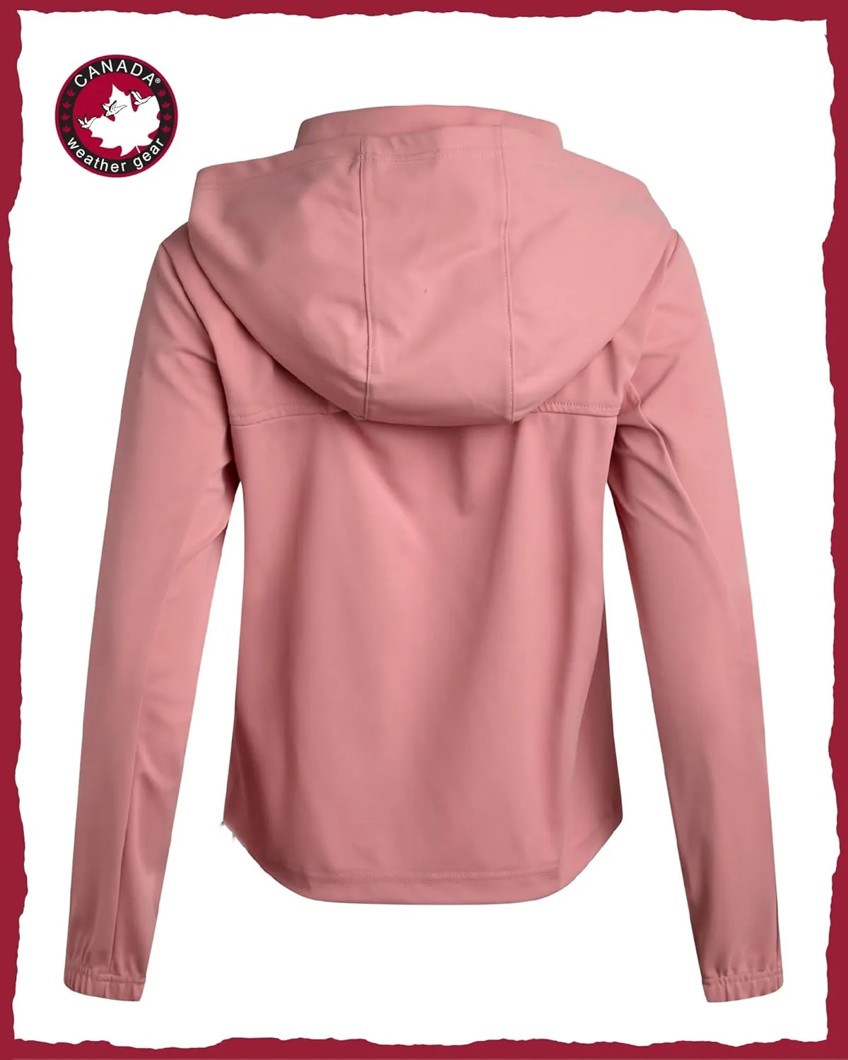 CANADA WEATHER GEAR Women's Softshell Jacket - Full Zip Up Hoodie Coat with Pockets and Adjustable Bungee Cord (Sizes: S-2XL)